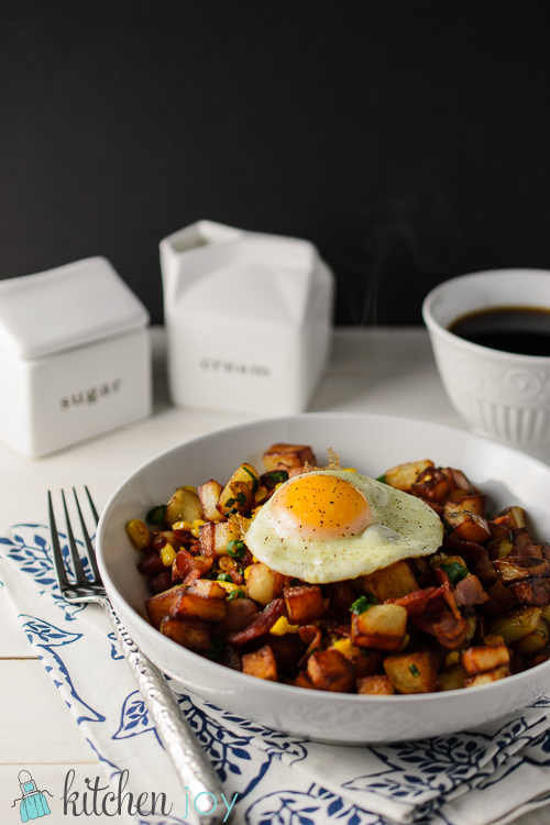 Bacon & Corn Breakfast Hash - Kitchen Joy