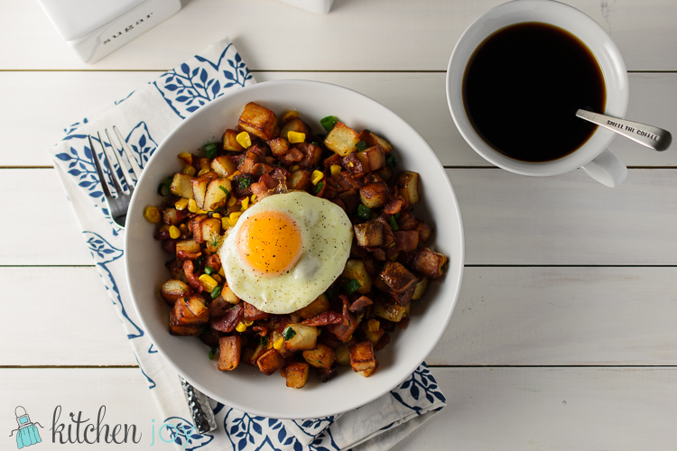 Bacon & Corn Breakfast Hash - Kitchen Joy