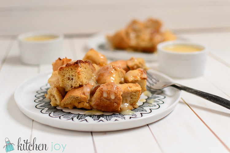 Bread Pudding with Warm Vanilla Sauce - Kitchen Joy