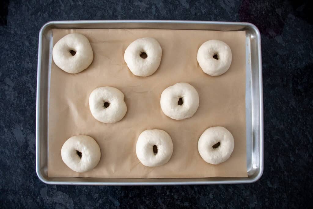 homemade sourdough bagel dough