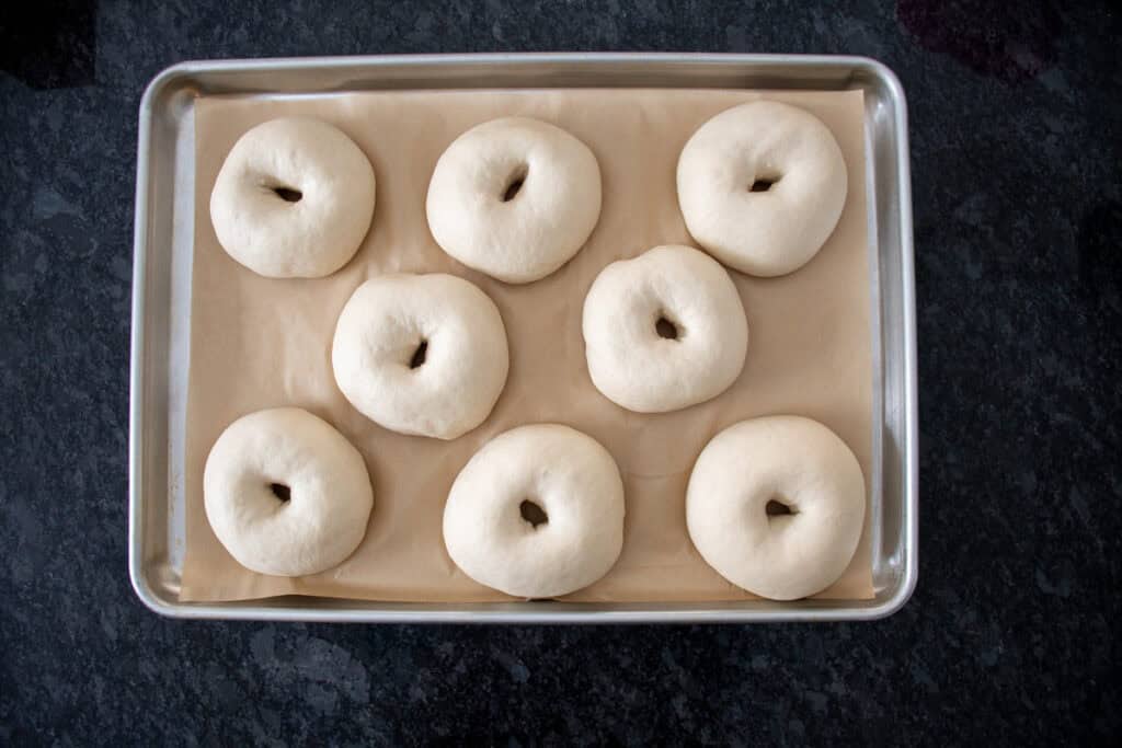 homemade sourdough bagels