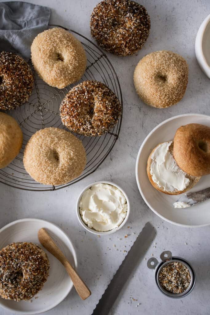 homemade sourdough bagels
