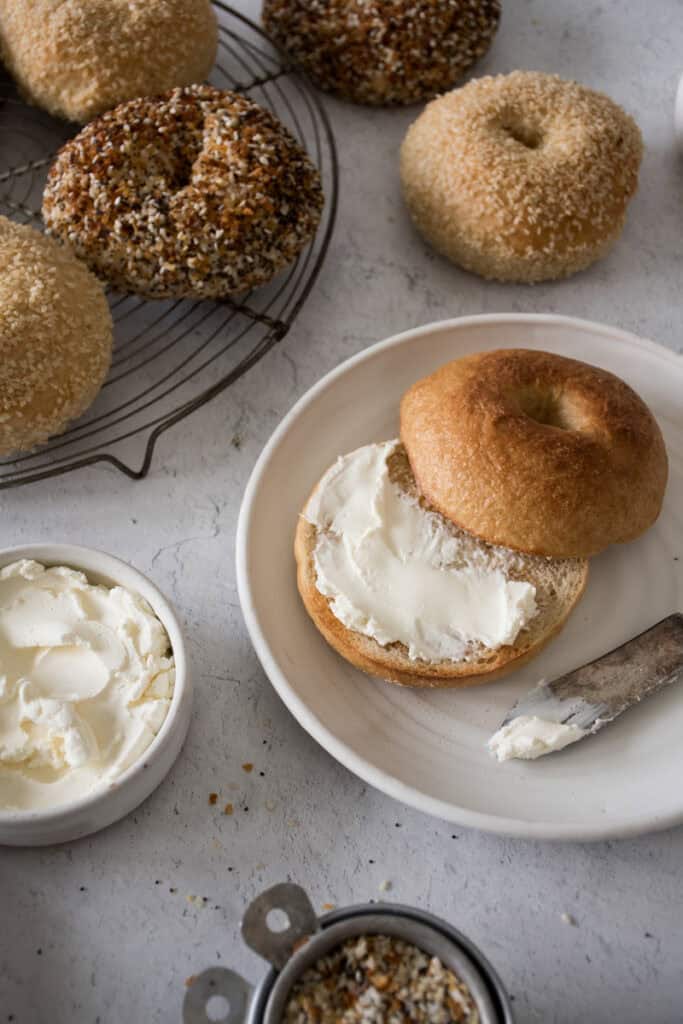homemade sourdough bagels